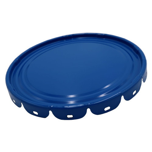 2.5-7 Gallon Chevron Blue Steel Pail Lug Cover, Rust Inhibited, No Fitting, Flow in Gasket