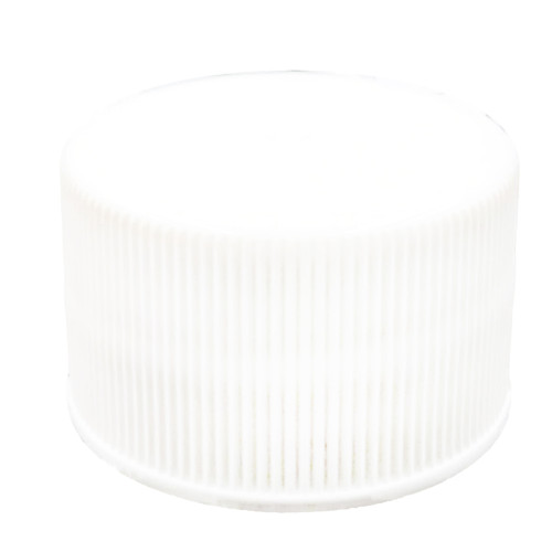 28mm 28-410 White PP Plastic Matte Top, Ribbed Side Cap, PE Foam Liner