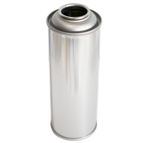 8 oz Metal Aerosol Can, 202 x 509, Clear Lacquer Exterior. Unlined, Neck In, 2Q