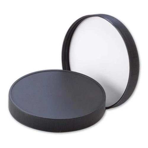 120mm 120-400 Black PP Plastic Matte Top, Ribbed Sides Cap with F217 Liner