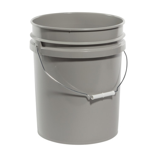 5 Gallon Gray HDPE Plastic Open Head Pail, CWL, UN Rated