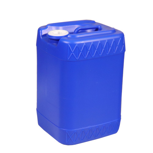 6 Gallon Blue HDPE Plastic Square Tight Head Pail, 2" Buttress & 2" Bung, 1375 Gram, UN Rated