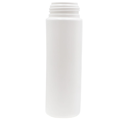 7 oz (210 ml), White HDPE Plastic Cylinder Bottle, 43 mm