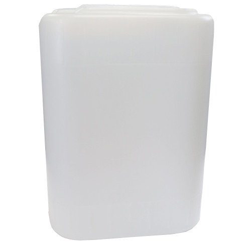 20 Liter (5 Gallon) Natural HDPE Square Tight Head Pail, w/Cap, 70 MM (6TPI), Closed Vent Stem, Tamper Evident, Dust Cap, Integrated Handle, UN Rated