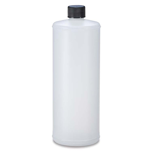 32 oz Natural HDPE Plastic Ring Cylinder Bottle,  Flame Treated, 28mm 28-410