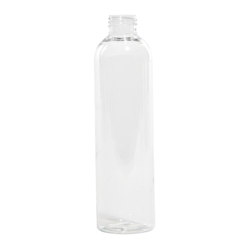 8 oz Clear PET Plastic Cosmo Round Bottle, 24mm 24-410, 23.3 Gram