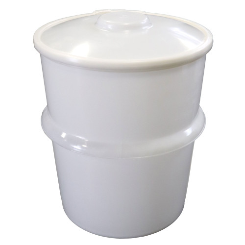 25 Gallon Natural Plastic Open Head Drum, UN Rated w/ Natural Cover, Plastic Lever Lock Ring, UN Rated