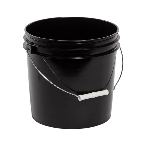 2 Gallon Black HDPE Plastic Open Head Pail, UN Rated