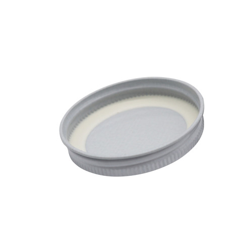 58mm, 58-400 White Metal Screw Cap, No Button, w/ Plastisol Liner