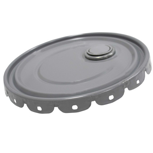 5 Gallon Gray Steel Pail Lug Cover, Unlined, Rieke Spout