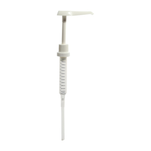 38mm 38-400 White PP Plastic Dispensing Pump w/ 10 7/8" Dip Tube, System 1, 30 cc