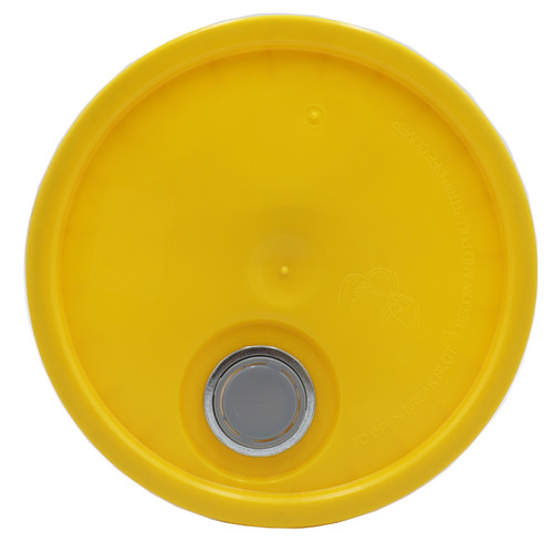 3.5-6 Gallon Dark Yellow HDPE Plastic Pail Tear Tab Cover, Rieke Spout