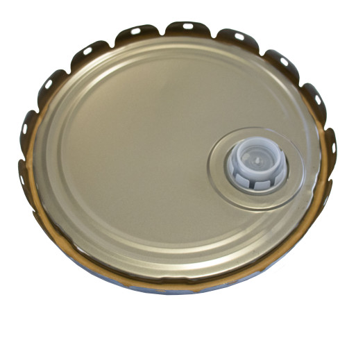 5 Gallon Blue Chevron Steel Lug Pail Cover,  Rust Inhibited Lining, Rieke Fitting, 26 Gauge
