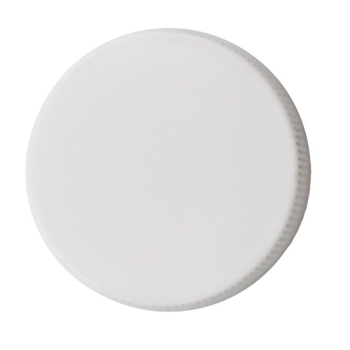 28mm 28-410 White PP Plastic Cap, Smooth Top, Ribbed Sides w/ SG75 Plain Liner (Heat Seal For PE)