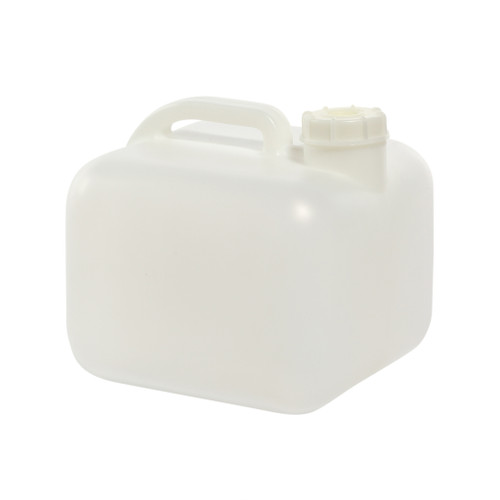 2.5 Gallon Natural HDPE Plastic Square Bottle, 63mm, No Vent Stem, 400 Gram