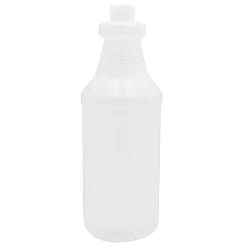 32 oz Natural HDPE Plastic Ring Neck Carafe Bottle, Big Bulb, 28mm 28-405, 55 Gram