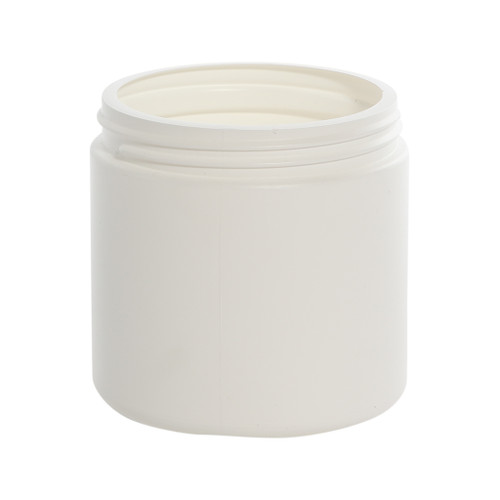 16 oz White HDPE Plastic Wide Mouth Jar, 89mm 89-400, 32 Gram