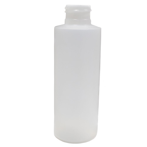 4 oz Natural HDPE Plastic Cylinder Bottle, 24mm 24-410, Unflamed