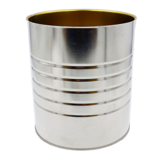 5 lb. Metal Gold Lacquer Coffee Can, Beaded, Metal Pull Tab Installed