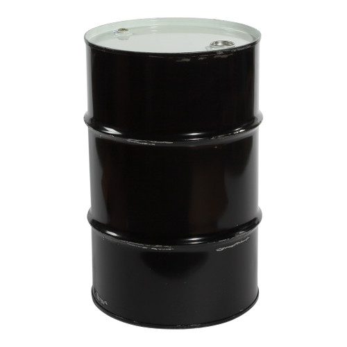 30 Gallon Black Steel Tight Head Drum, Unlined w/ 2" and 3/4" Fittings, UN Rated