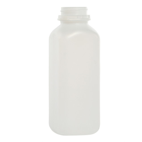 16 oz Natural HDPE Plastic Square Juice Bottle, 38mm 38-400, 20 Gram