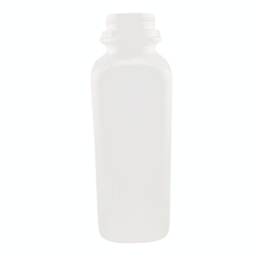 16 oz Natural HDPE Plastic Square Juice Bottle, 38mm 38-400, 20 Gram, Snap Top
