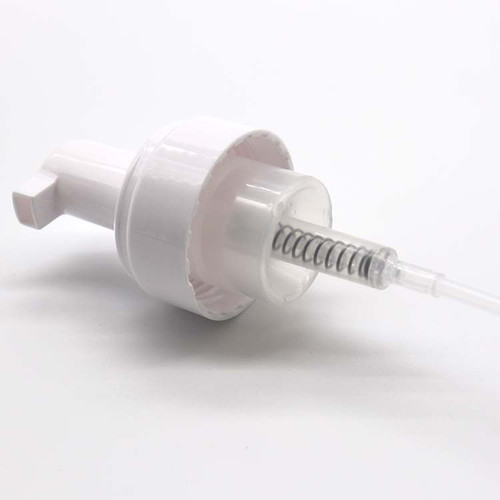 43 mm White Gloss PP Foamer Pump, No Cap, Dip Tube Length for 120 ml