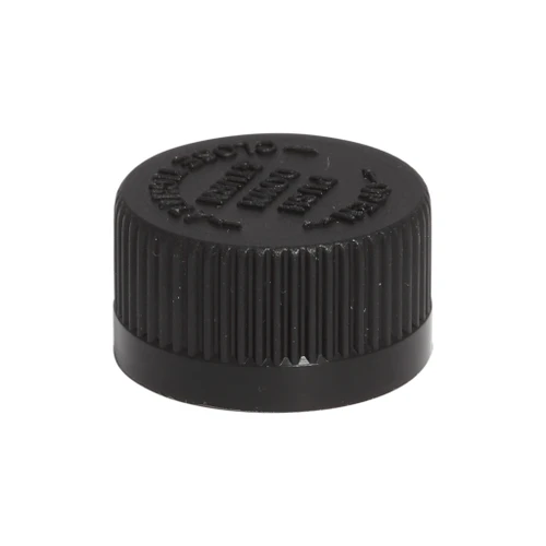 24mm 24-400 Black PP Plastic Child Resistant Cap with 25 Trigrd II TSPE Liner, Push Down & Turn