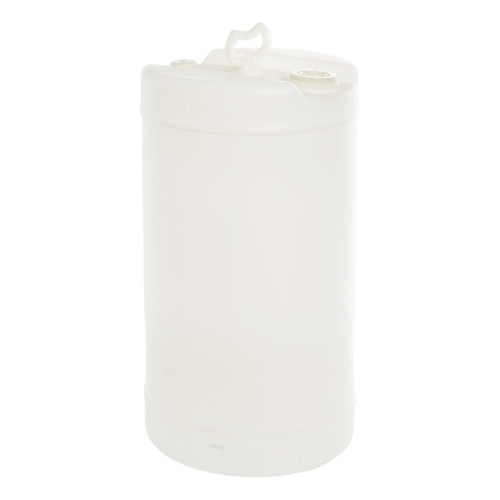 15 Gallon Natural Plastic Tight Head Drum with 2" NPS Bung and 3/4" Non-Vent NPS, UN Rated