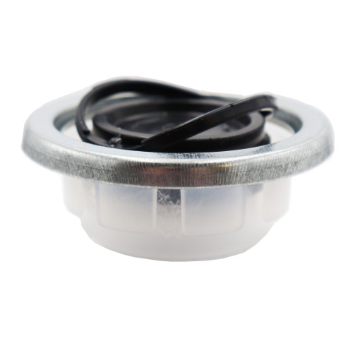 Rieke Silver Metal/LDPE Anti-Glug Flex Spout with Solid Gray Overcap, Flame Mitigation, FS-10 8V