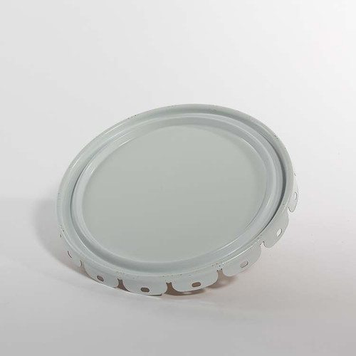 2.5-7 Gallon White Steel Lug Pail Cover, Phenolic Lined (24 Gauge)