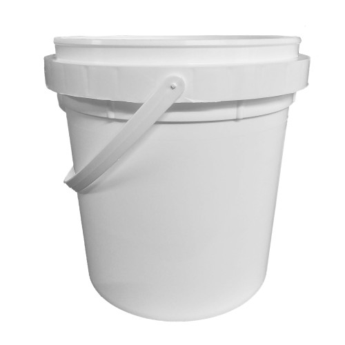1 Gallon White HDPE Open Head Pail w/ Plastic Handle