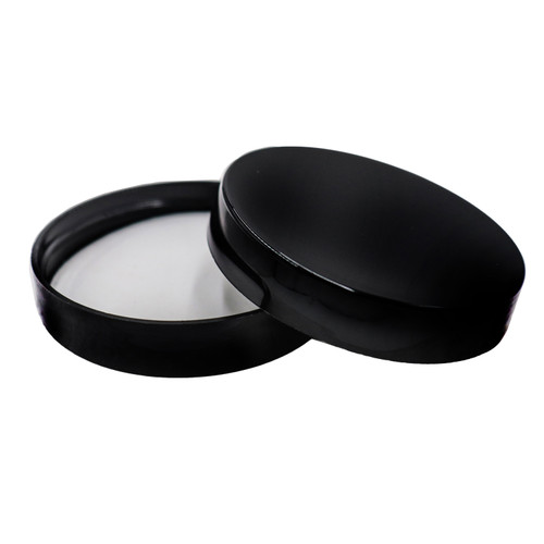 58mm 58-400 Black PP Plastic Smooth Top, Smooth Sides Cap with PS22 Plain Liner