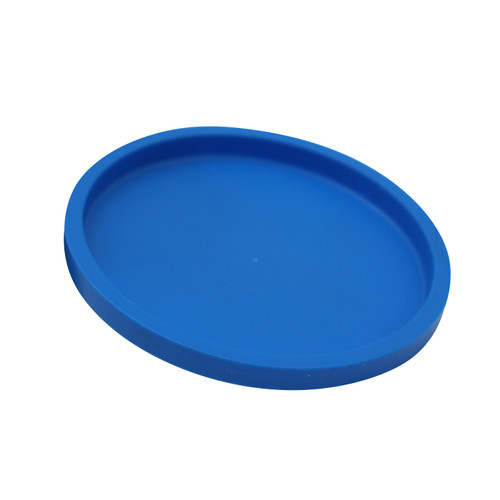 6 oz Blue LDPE Plastic Recessed Tub Cover