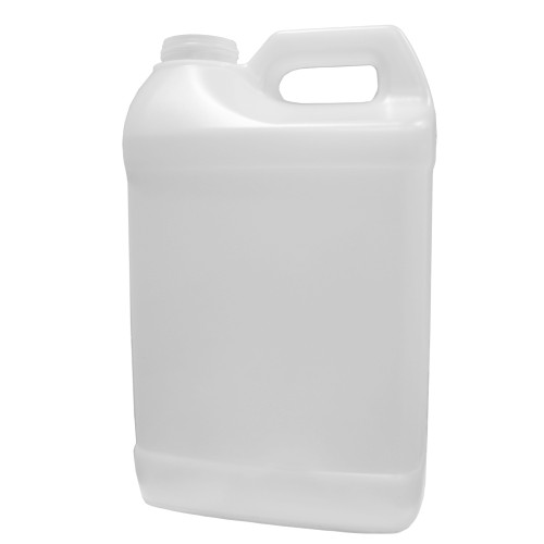 2.5 Gallon Natural HDPE Plastic F-Style Bottle, 63mm, 2 x 1 Kraft Reshipper Box, 365 Gram, Un Rated