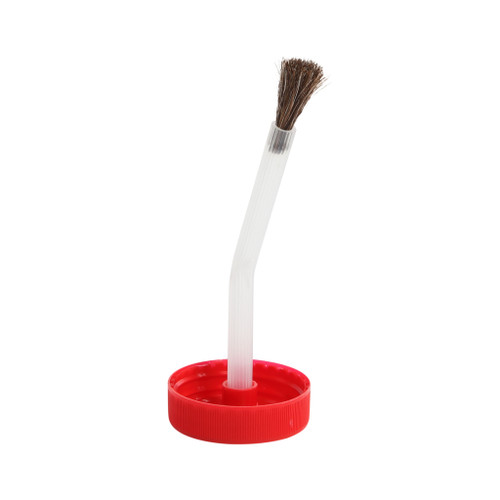 38mm 38-400 Red PP Plastic 4 1/4" Before Bend, Brush Cap, 4 1/8" Length, 3/4" Horse Hair Trim