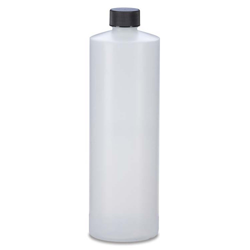 16 oz Natural HDPE Plastic Cylinder Bottle, 24mm 24-410
