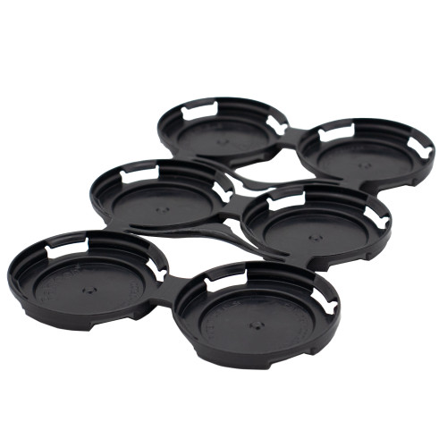 6 Pack Black PCR HDPE Plastic Handle Can Carriers for 202 Beverage Cans