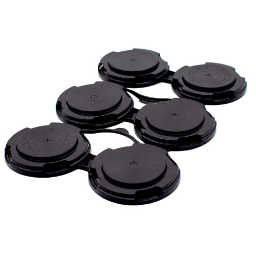 6 Pack Black PCR HDPE Plastic Handle Can Carriers for 202 Beverage Cans