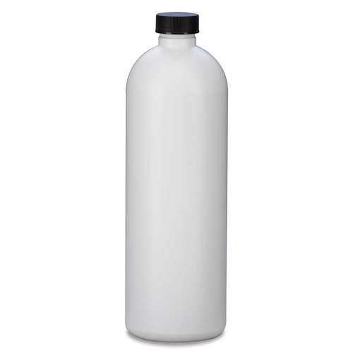 16 oz White HDPE Plastic Cosmo Round Bottle, 24mm 24-410