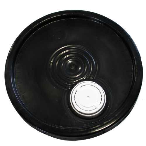 3.5-6 Gallon Black HDPE Plastic Pail Cover, All Plastic Spout