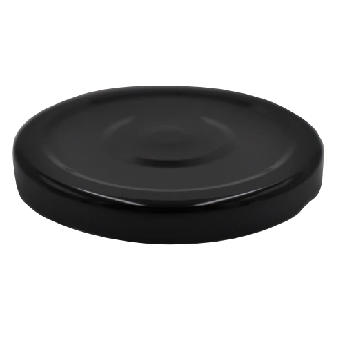 70mm Black Metal Twist Cap w/ Button, Plastisol Liner