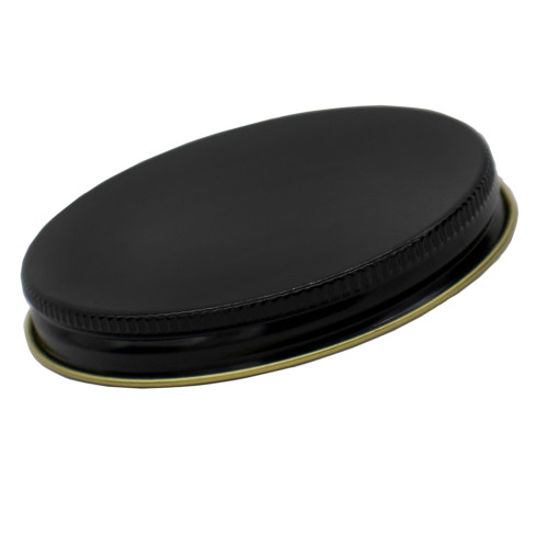70mm 70-400 Black Metal Screw Cap w/ Pulp & Aluminum Foil Liner