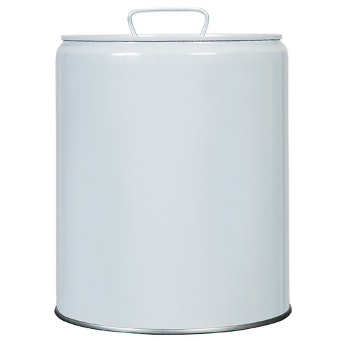 5 Gallon White Steel Tight Head Pail, Rust Inhibited Lining, Rieke Prep, Dust Cap, UN Rated