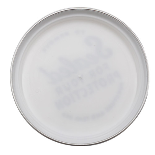2" White PP Plastic Safe Seal Cap, Printed Sealed for your Protection w/ PX-3-090 Liner