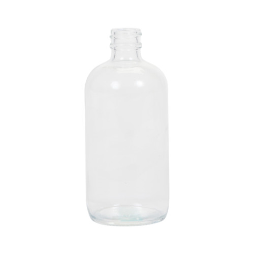 8 oz Flint Glass Boston Round Bottle, 24mm 24-400