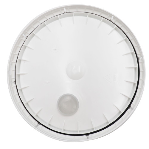 3.5-6 Gallon White HDPE Plastic Pail Tear Tab Cover, 1 3/4" Tint Plug (TFS-2P)