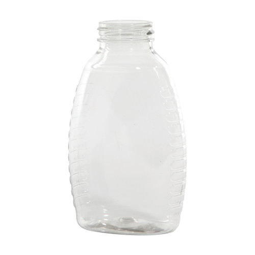16 oz Clear PET Plastic Oval Honey Jar, 38mm 38-400, 26 Gram