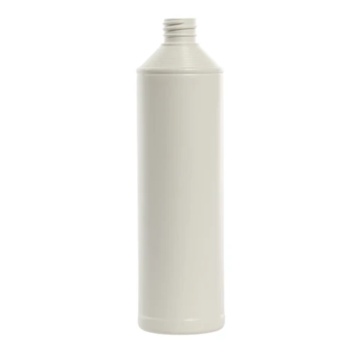 22 oz White HDPE Plastic Cylinder Bottle, 28mm 28-410, 24 Gram