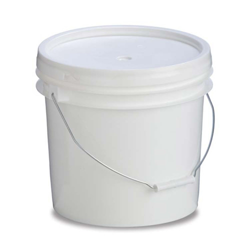 3.5 Gallon White HDPE Plastic Open Head Pail, 75 mil